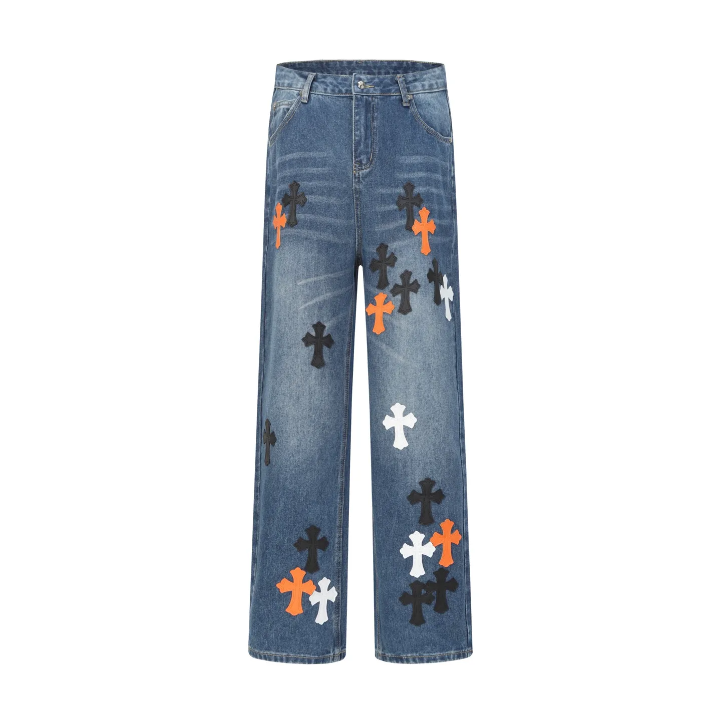 P270 Cross-border model, please do not place an order if you are pursuing quality - Chrome Hearts/Chrome Hearts Cross ✝️Pink embroidered washed jeans, trousers and casual pants - High weight, high density and high quality. The wool is soft, delicate and skin-friendly. It feels soft and silky. It has excellent warmth and skin-friendly properties. - Custom-woven and dyed, no color difference. No matter the fabric or workmanship details, it beats the ordinary version on the market. - Hardware zipper accessories are all customized, full of details - Color: washed blue -Size: 28 30 32 34 36
